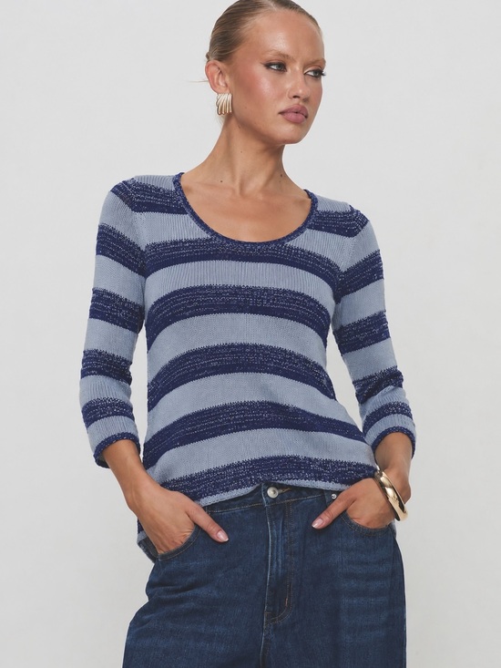 ONE WORLD Sweaters - 🔥HOST PICK🔥 One World Blue Striped Sweater PL